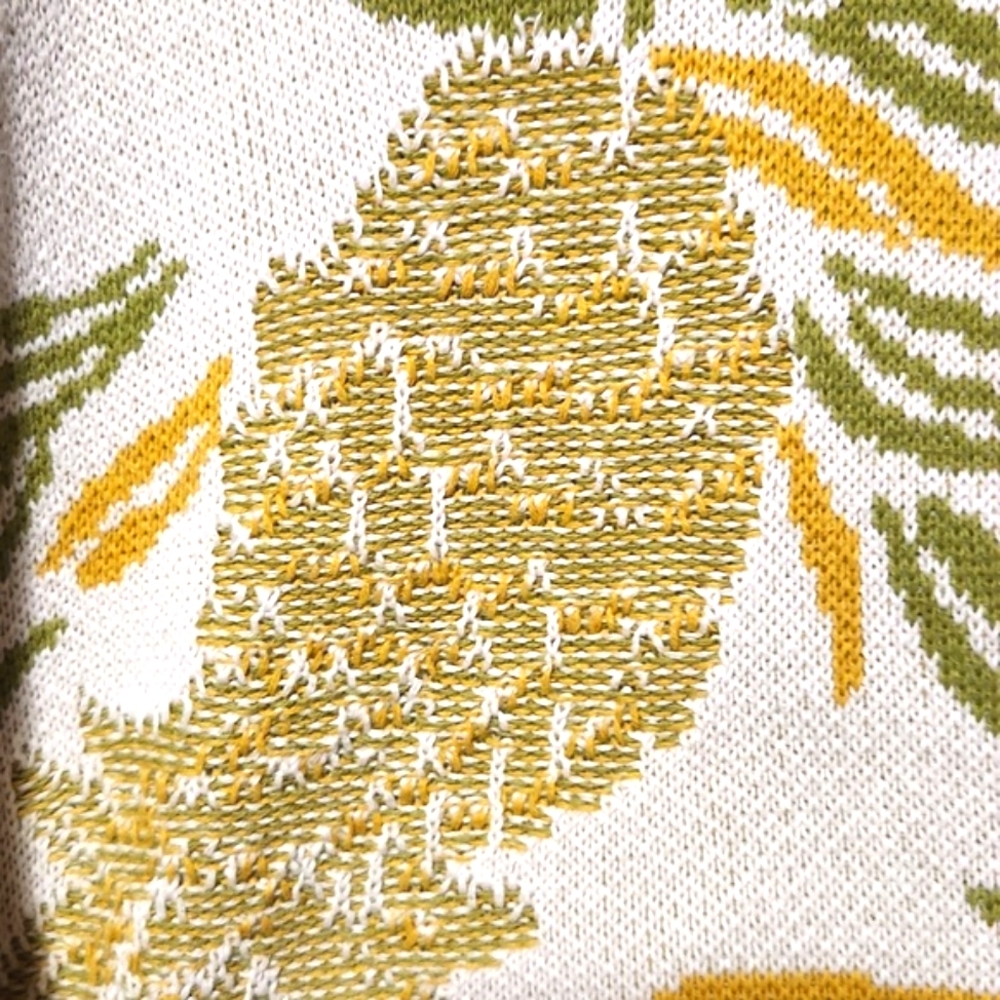 Maeve Anthropology Tropical Pineapple Knit 100% Cotton Cardigan Size M Like New - Picture 8 of 14